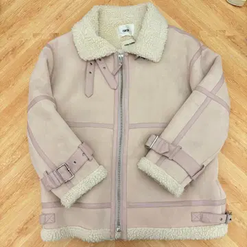 FURFUR 퍼퍼 레더라이크 봄버 자켓 핑크