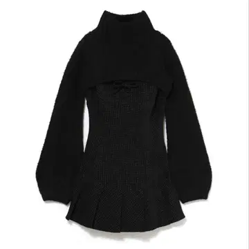 andmary Twiggy 트위드 미니 드레스 black