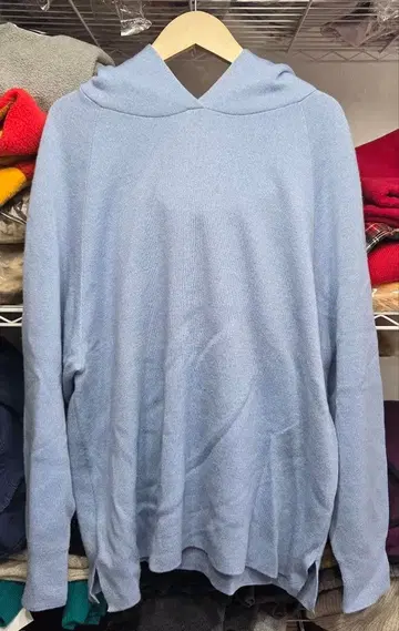 자유구 울 후드티 스카이블루