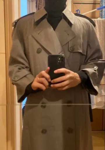 트렌치코트 vintage 카키 VIERNES 90s'