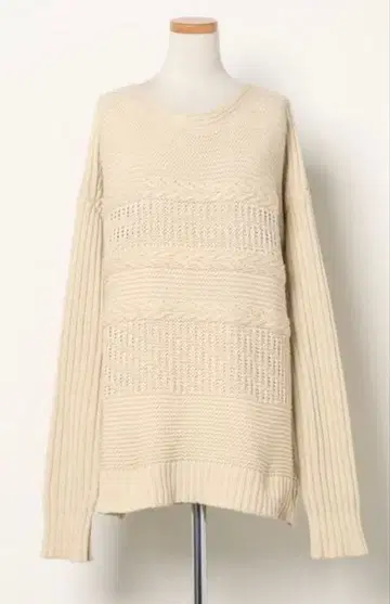 TODAYFUL 크림색 뜨개질 디자인 니트 스웨터