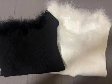 퍼 상의 2종 세트 (블랙, 화이트) 긴팔 여성용