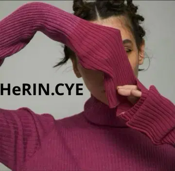 해린 도트사이 니트 바이컬러 리브 니트