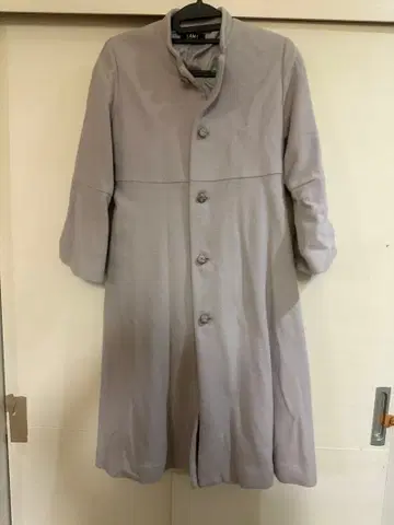 IAM I 그레이 노카라 롱 코트