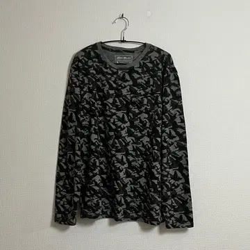 Eddie Bauer 헨리넥 카모플라쥬 올 패턴 긴팔 티셔츠 롱 T