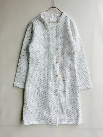 미사용 yi yu ting 여성용 트위드 원피스 S 화이트