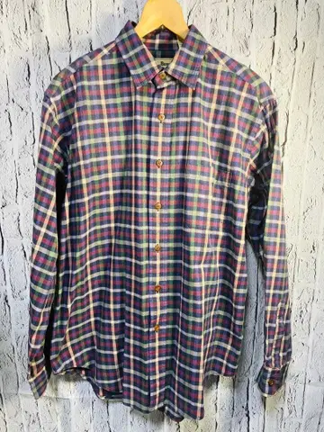 빈티지 L.L.Bean 멀티 컬러 체크 플란넬 셔츠 M