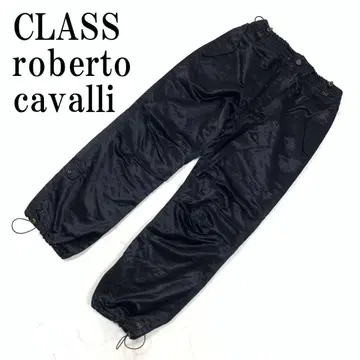 LA8535 클래스 로베르토 카발리 카고 팬츠 블랙 코튼 나일론 I52