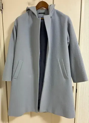 BARNYARDSTORM 후드 부착 라이트 블루 롱 코트