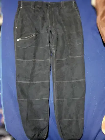 블랙 스웨이드풍 워크 팬츠