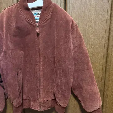 SEA HOP 짧은 기장 가죽 자켓 스웨이드 빈티지 블루종