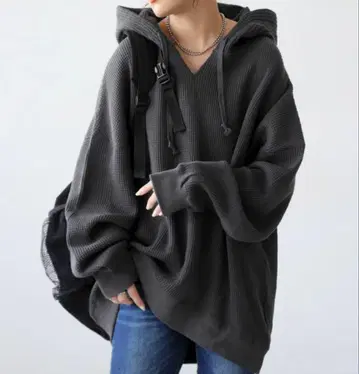 안티카 가제트풍 넥 와플 후드티