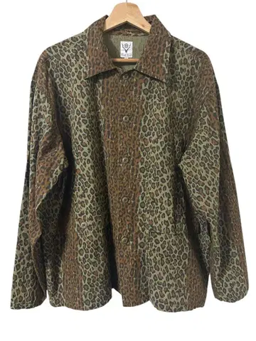 South2 West8 레오파드 무늬 헌팅 셔츠 size M