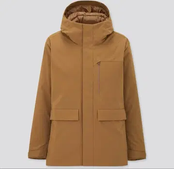 새상품급 유니클로 하이브리드 다운 파카 s 브라운 계열