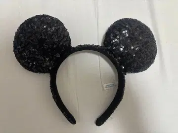 미키 귀 스팽글 블랙 머리띠