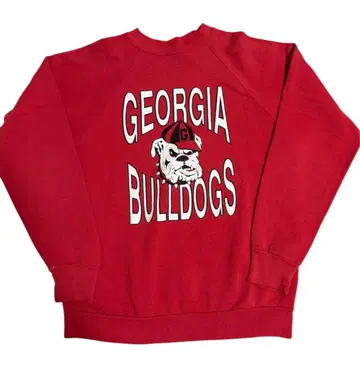 80s 빈티지 GEORGIA BULLDOGS 래글런 맨투맨 USA