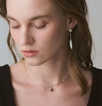 완판템 미사용 아가트 펄 귀걸이 참