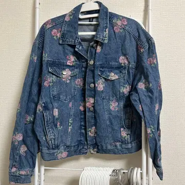 꽃무늬 데님 자켓