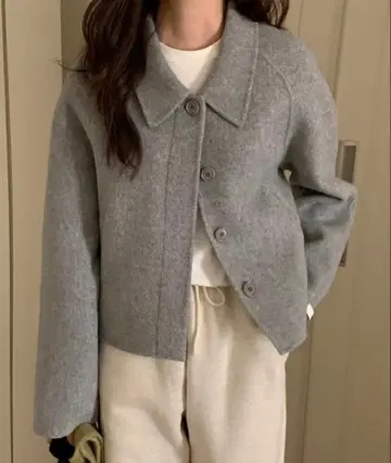 FREE STYLISTS 울 숏코트 라이트 그레이