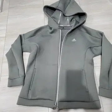 아디다스 골프 종이상자 니트 풀 집업 후드티 그레이 L