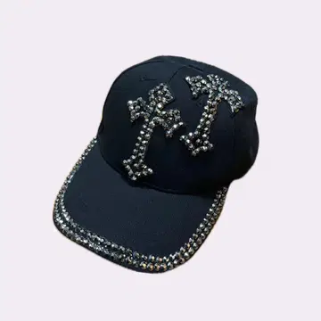 y2k 크로스 패턴 스팽글 캡