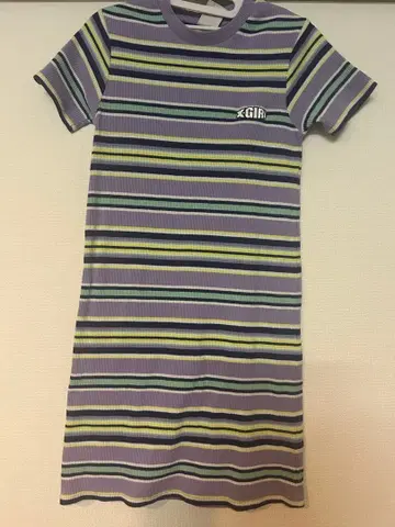 xGIRL 스트라이프 반팔 미니 원피스