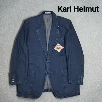 새상품급 가슴에 햄버거 자수 칼 헬무트 데님 테일러드 자켓