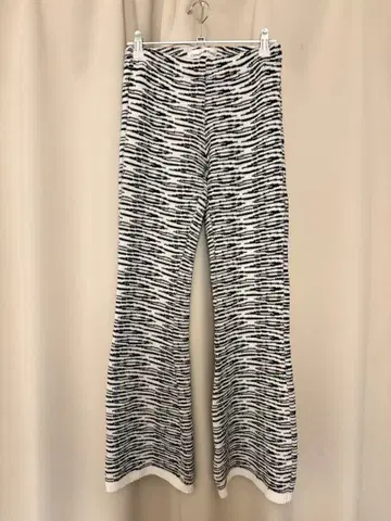 vintage 제브라 패턴 니트 플레어 팬츠