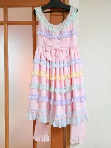 AngelicPretty 샤봉다마 오버롤 스커트