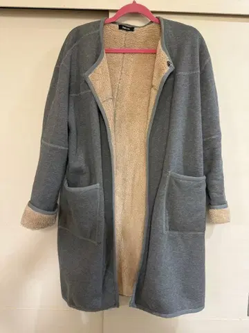 Ne-net 그레이 보아 안감 트레이닝복 원단 롱 가디건