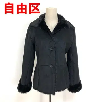 A4851 자유구 무스탕 자켓 퍼 블랙 38