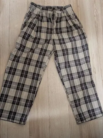 kutir 쿠티르 캐주얼 팬츠 브라운 남성용 체크 와이드