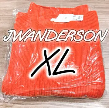 25AW 유니클로 JW 앤더슨 리브 크루넥 스웨터 오렌지 XL