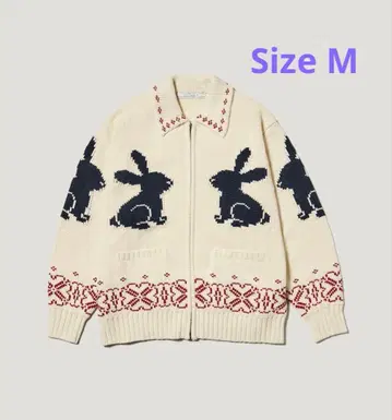 [ 택 포함 새상품 ] GU rokh 풀 집업 니트 자켓 내추럴 M