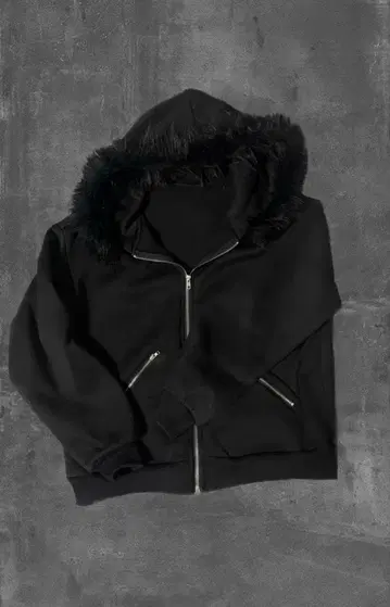 퍼 지퍼 후드티 블랙 오피움 y2k