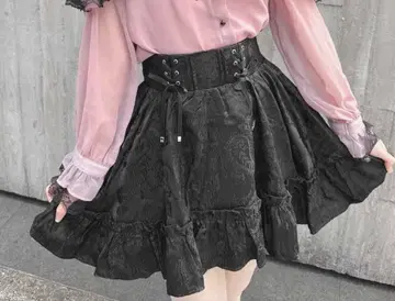 레이스업 자카드 스커트 ROJITA