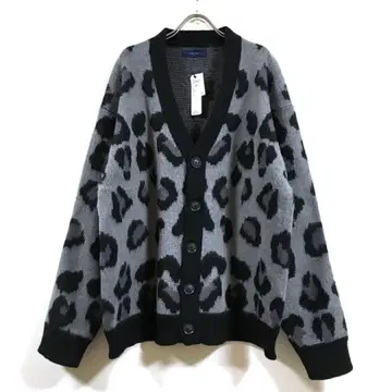 새상품 레오파드 무늬 빅 실루엣 가디건 긴팔 남성용 그레이 M