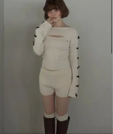 andmary Cindy ribbon knit set up AM1588