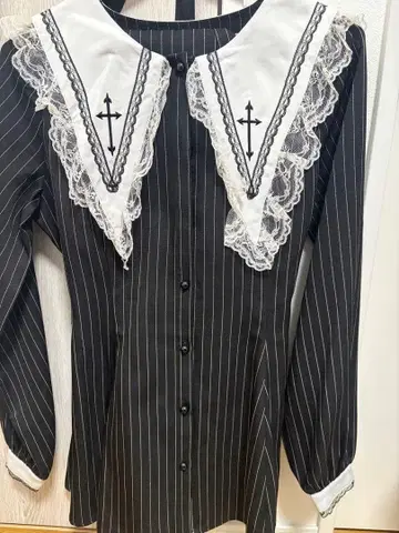 MARS BIG 옷깃 크로스 자수 셋업