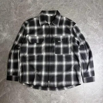 laughend 라페 옴브레 체크 셔츠 섀도우 체크