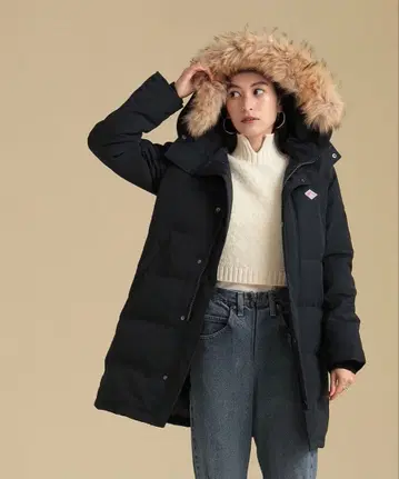 단톤 롱 기장 타서 다운 자켓 코트