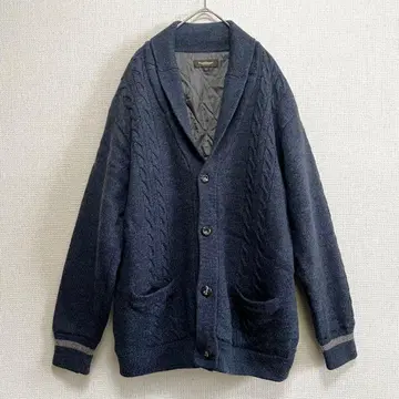 폴 스튜어트 충전솜 숄카라 가디건 케이블 짜임 LL