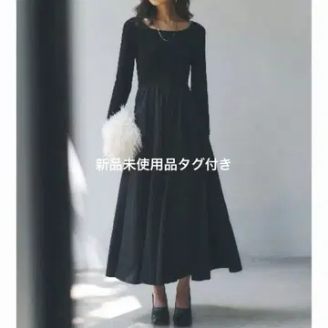 anuans 니트 도킹 플레어 원피스