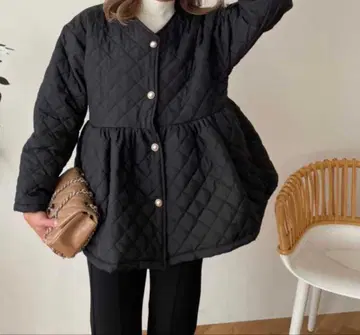 Myu 퀼팅 페플럼 자켓