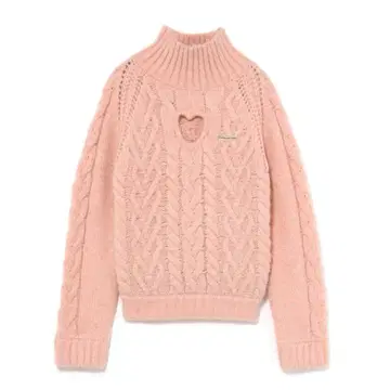 andmary Mary heart knit tops pink