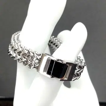 빈티지 실버 팔찌 체인 더블 키헤이