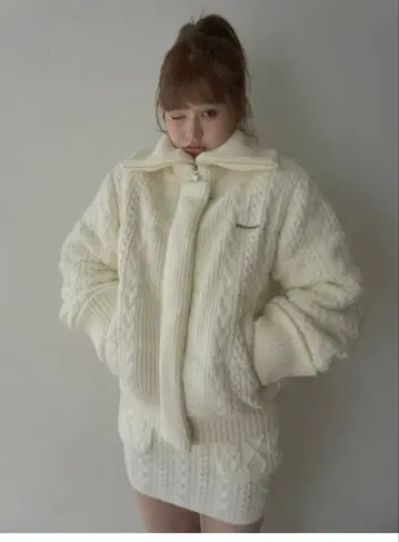 andmary Mary quilting knit jacket ivory