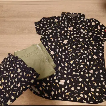 Callaway 꽃무늬 피케 셔츠 반팔 상하의 세트 3