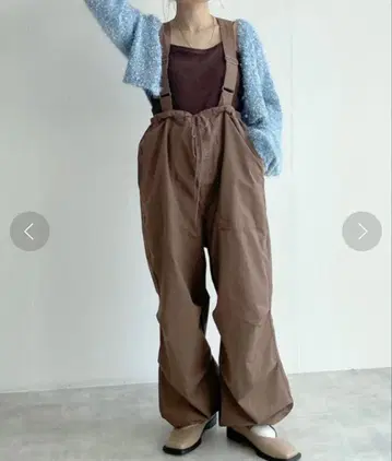 w closet 서스펜더 파라슈트 팬츠