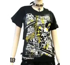 SEX POT ReVeNGe 스컬 프린트 커스텀 T셔츠 y2k